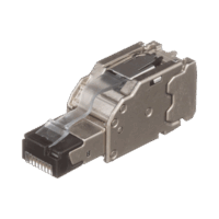 FPS6X88MTG-p.png Plug RJ45 Blindado, Instalación Recta, Terminación en Campo Certificable, Compatible con Cat5e, Cat6 y Cat6A, Color Plata