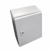 G4A252015UL-p.png Gabinete de Acero / Nema 4 -IP 66 de 20 x 25 x 15 cm / Platina y certificado UL.