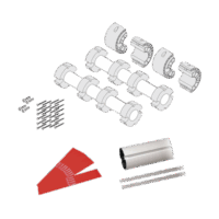 GARD8ARM-p.png Kit de mástil para barreras GARD8 / Incluye 2 secciones tubulares de 4m / Incluye tiras reflejantes / Incluye unión central