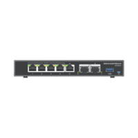 GCC6010-p.png 4 en 1: Firewall, Router, PBX IP, Switch Gigabit de 5 Puertos (4 PoE) y 2 Puertos SFP 2.5 Gigabit
