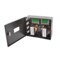 GRT2416DV-p.png Fuente de poder profesional CCTV de 24 Vca @16A, 16 cámaras, volt. de entrada: 115, 127, 132 Vca (Seleccionable), con capacidad de batería de respaldo, requiere batería