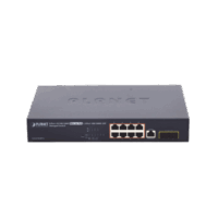 GS42108P2S-p.png Switch Administrable Capa 2 de 8 Puertos PoE 802.3af/at Gigabit 140 W Max, 2 Puertos SFP, Modo Extendido Hasta 250 m.