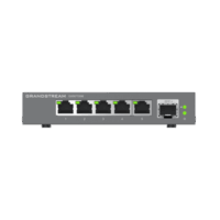 GWN7700M-p.png Switches de red Multi-Gigabit de 2.5G No Administrable / 5 Puertos RJ45 de 100/1000/2500Mbps / 1 puerto de fibra SFP+