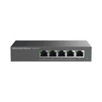 GWN7700P-p.png Switch PoE+ Gigabit No Administrable / 5 puertos 10/100/1000 Mbps / 4 puertos PoE+ / hasta 60W
