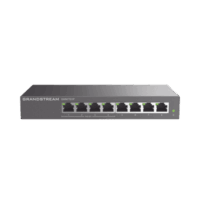 GWN7701P-p.png Switch PoE+ Gigabit No Administrable / 8 puertos 10/100/1000 Mbps / 4 puertos PoE+ / hasta 60W