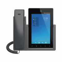 Teléfono IP Android 11, 16 líneas SIP con 16 cuentas, pantalla táctil  7", puertos Gigabit, Wi-Fi, Bluetooth, PoE, codec Opus, IPV4/IPV6 con gestión en la nube GDMS