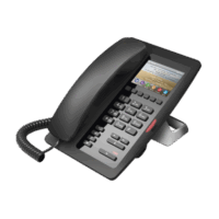 (H5 Color Negro) Teléfono IP Hotelero de gama alta, pantalla LCD de 3.5 pulgadas a color, 6 teclas programables para servicio rápido (Hotline), PoE