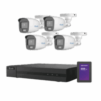 HL1080CV_A_512GB-p.png Kit TurboHD 1080p + SSD 500 GB / DVR 4 Canales / 4 Cámaras Bala ColorVu con Micrófono Integrado / Fuente de Poder / Accesorios de Instalación