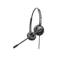 Diadema binaudal (duo) con tecnología antishock para teléfonos IP FANVIL y Polycom con micrófono de cancelación de ruido, larga durabilidad