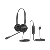 Diadema binaudal (duo) con tecnología antishock para teléfonos IP FANVIL USB con micrófono de cancelación de ruido, larga durabilidad