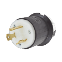 Clavija Industrial con Bloqueo de Media Vuelta / 30 A 125 V CA / 2 Polos 3 Hilos / Color Blanco y Negro / Nema L5-30P.