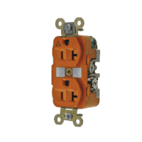 HUBIG5362-p.png Contacto Dúplex Conexión a Tierra Aislada/ 20 A 125 V/ 2 polos 3 Hilos/ Color Naranja/ Nema 5- 20R/ Grado Industrial.
