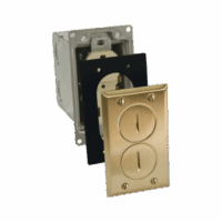 HUBRF6500BR-p.png Kit de Caja de Piso con Receptaculo de 15A 125V/ Acabado Latón.