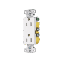 HUBRRD15W-p.png Contacto Duplex Decorador 15A 125V, 2 Polos, 3 Hilos, Color Blanco (Nema5-15R).