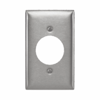 HUBSS720-p.png Placa para Receptaculo Sencillo 20 y 30 A de Media Vuelta/ 1.6" (40 mm) / Acero Inoxidable.