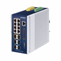 IGS63298UP2S4X-p.png Switch Industrial Capa 3 de 8 Puertos 10/100/1000T PoE 802.3bt, 2 Puertos SFP 1 G/2.5 G, 4 Puertos SFP 10G, Instalación en Pared o Puerto DIN.