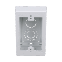 JBX3510WHA-p.png Caja de Pared Superficial, uso Universal con Placas de Pared, Con Cinta Adhesiva, Color Blanco