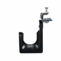 JP2SBC50RBL20-p.png Sujetador STRONGHOLD tipo J (J-Hook), Con Abrazadera de Tornillo para Montaje, Hasta 46 Cables Cat6, Nylon 6.6, Color Negro, 1 pieza