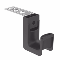 JP75CMBL20-p.png Sujetador STRONGHOLD tipo J (J-Hook), Con Soporte para Montaje en Techo, Para 8 Cables Cat6, Nylon 6.6, Color Negro, Paquete de 50 Piezas