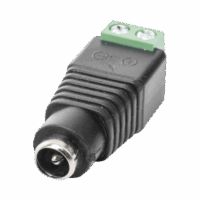 JR53-p.png Adaptador Hembra Tipo Jack de 3.5 mm polarizado de 12 Vcc / Terminales Tipo Tornillo / Polarizado (+/-) / Ideal para Cámaras de Video Vigilancia.