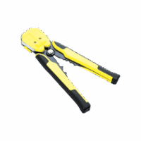 Pinza multifuncional Pelacables, con terminal de pestaña, prensado automático de color amarillo.