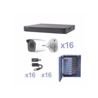 KEVTX8T16BW-p.png KIT TurboHD 1080p / DVR 16 Canales / 16 Cámaras Bala (exterior 2.8 mm) / Transceptores / Conectores / Fuente de Poder Profesional