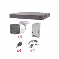 KH1080P4BW-p.png KIT TurboHD 1080p / DVR 4 Canales / 4 Cámaras Bala (exterior 2.8 mm) / Transceptores / Conectores / Fuente de Poder Profesional Modelo:KH1080P4BW