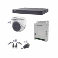 KH1080P8DW-p.png kit turbohd 1080p / dvr 8 canales / 8 cámaras turret (exterior 2.8 mm) / conectores / transceptores / fuente de poder profesional hasta 15 vcc para larga distancia KH1080P8DW