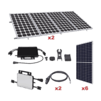 KITHMS3K550SP-p.png Kit Solar para Interconexión de 3.3 KW de Potencia Pico 220Vcc con Microinversor y 6 Módulos de 550 W (Incluye Montaje)