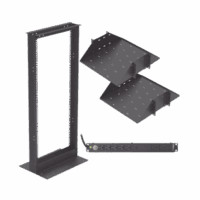 KITORG24HD-p.png Kit de Rack Estándar 19", 24 UR con 2 Charolas y PDU (8 tomas). Ideal para UPS y Servidores tipo Torre.