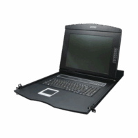 KVM21008M-p.png Switch KVM con Monitor de 17"con Teclado y Trackpad para Rack de 1U de Cuatro Postes, 8 Puertos VGA Para Acceder y Controlar Hasta 8 Computadoras Desde una Sola Consola