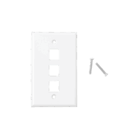 LPFP18-p.png Placa de pared de 3 puertos, Keystone, Color Blanco