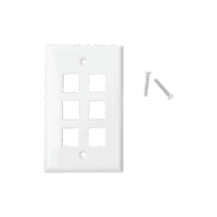 LPFP20-p.png Placa de pared de 6 puertos, Keystone, Color Blanco