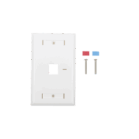 LPFP21-p.png Placa de pared de 1 puerto, Keystone, con espacio para etiqueta, Color Blanco