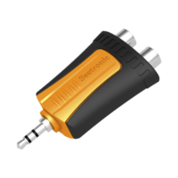 MMJ32RF-p.png Conector Estéreo | 3.5 mm - 2 x conector Hembra RCA | Adaptador de Carcasa de Plástico