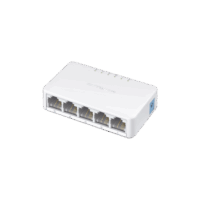 MS105-p.png Switch NO Administrable / Para escritorio / 5 puertos 10/100 Mbps / Diseño Compacto / Plug and Play
