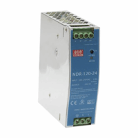 NDR12024-p.png Fuente de poder industrial de 120 W, salida 24 Vcc, entrada 90~264 VCA, para montaje en riel DIN,