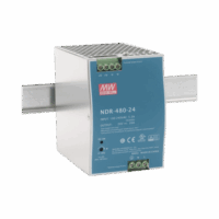NDR48024-p.png Fuente de Poder Industrial de 480W, salida 24 Vcc, para montaje en Riel Din