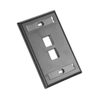 NK2FBL-p.png Placa de Pared Vertical, Salida Para 2 Puertos Keystone, Con Espacios Para Etiquetas, Color Negro