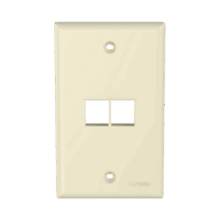 NK2FNEI-p.png Placa de Pared Vertical, Salida Para 2 Puertos Keystone, Color Marfil