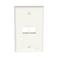 NK2FNIW-p.png Placa de Pared Vertical, Salida Para 2 Puertos Keystone, Color Blanco Mate