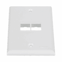 NK2FNWH-p.png Placa de Pared Vertical, Salida Para 2 Puertos Keystone, Color Blanco