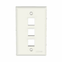 NK3FNIW-p.png Placa de Pared Vertical, Salida Para 3 Puertos Keystone, Color Blanco Mate
