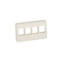 NK4MFIW.jpg Placa de Pared Para Mueble Modular, Salida Para 4 Puertos Keystone, Color Blanco Mate