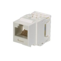 NK688MWH.jpg Conector Jack Estilo 110 (de Impacto), Tipo Keystone, Categoría 6, de 8 posiciones y 8 cables, Color Blanco
