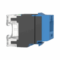 NK6X88MBU-p.png Conector Jack Estilo 110 (de Impacto), Tipo Keystone, Categoría 6A, de 8 posiciones y 8 cables, Color Azul