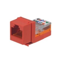 NKNK5E88MRDY.jpg Conector Jack Estilo Leadframe, Tipo Keystone, Categoría 5e, de 8 posiciones y 8 cables, Color Rojo