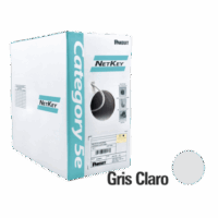 NUC5C04IGCE-p.png Bobina de Cable UTP 305 m. de Cobre, NetKey, Gris Claro, Categoría 5e (24 AWG), PVC (CM), de 4 pares