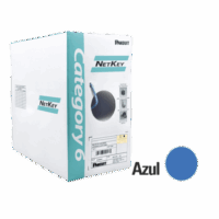 NUR6C04BUC-p.png Bobina de Cable UTP 305 m. de Cobre, NetKey, Azul, Categoría 6 (24 AWG), 1000Mbps, Riser (CMR), de 4 pares