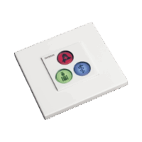NX0392-p.png Modulo de 3 Botones iluminados con Lector RFID 125 KHz / Alarma / Cancelar y Código Azul / BUS RS485 / Compatible con NX0019/B, NX1021 y NX0015